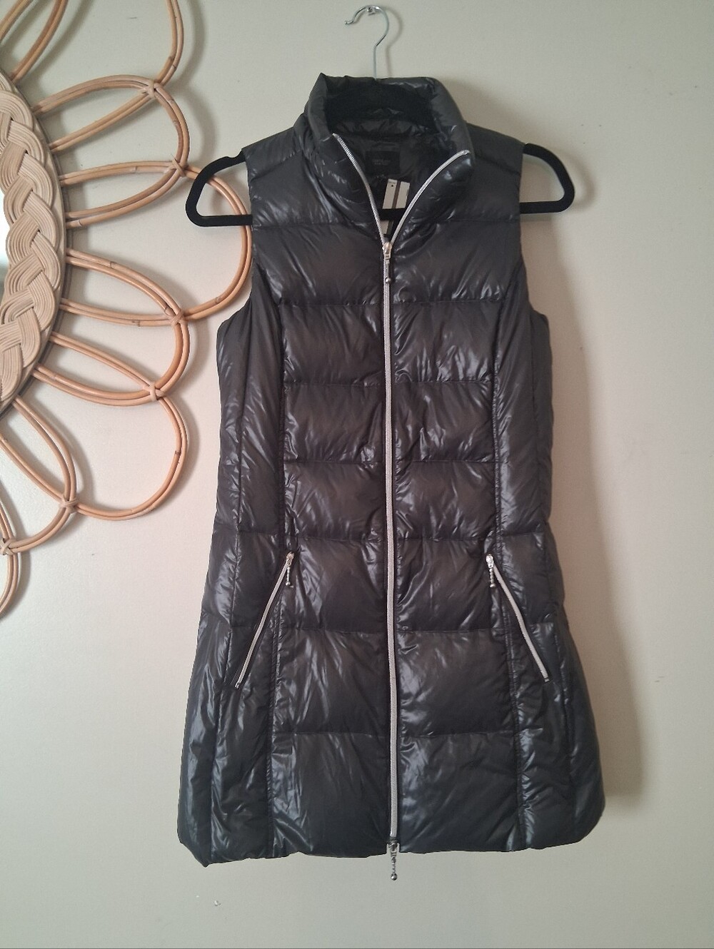 coatology New York Long Down Puffer Black Vest Size S - Picture 4 of 11